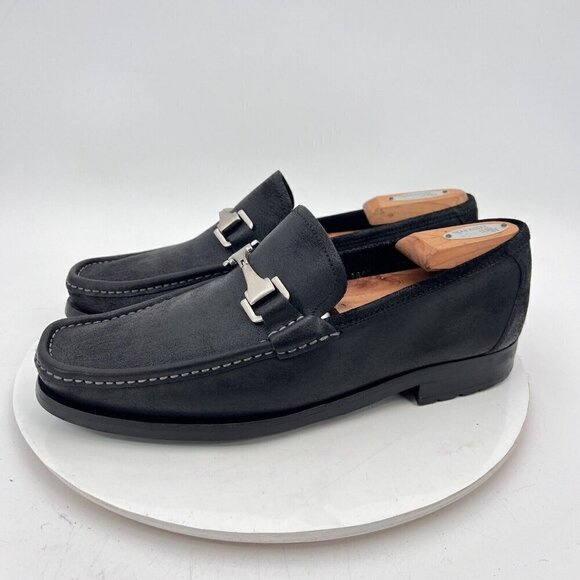 Allen Edmonds Fiesole Men Size 9.5D Waxed Suede Horse Bit Loafer Dress Shoes - Picture 2 of 15